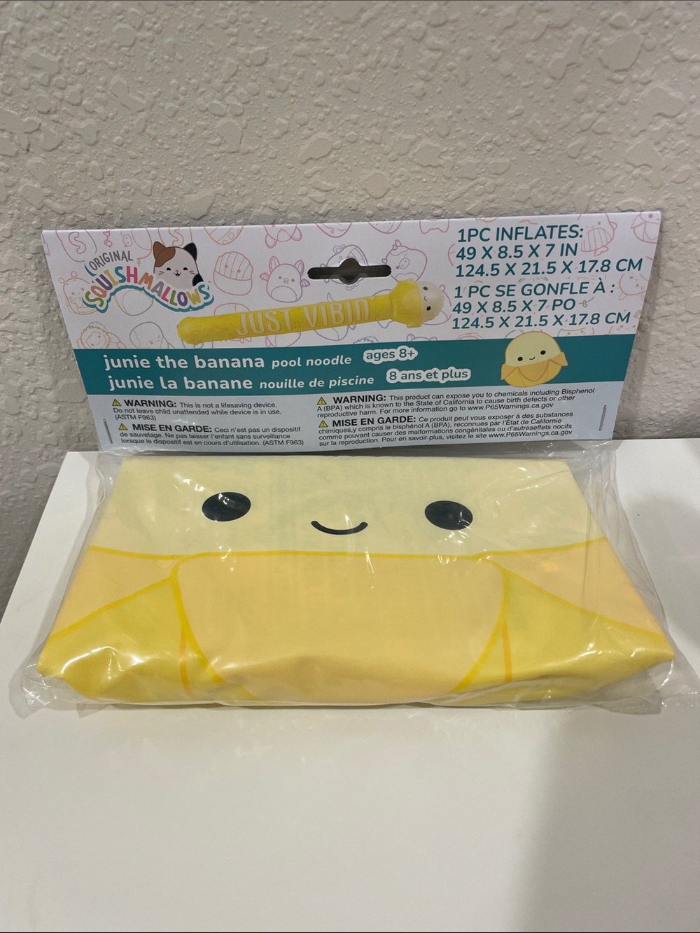 Squishmallows Yellow Junie Banana Pool Noodle New with Tags Ages 8+